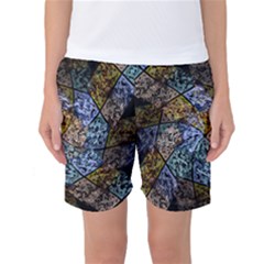 Multi Color Tile Twirl Octagon Women s Basketball Shorts by Nexatart