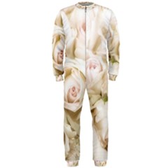 Pastel Roses Antique Vintage Onepiece Jumpsuit (men)  by Nexatart