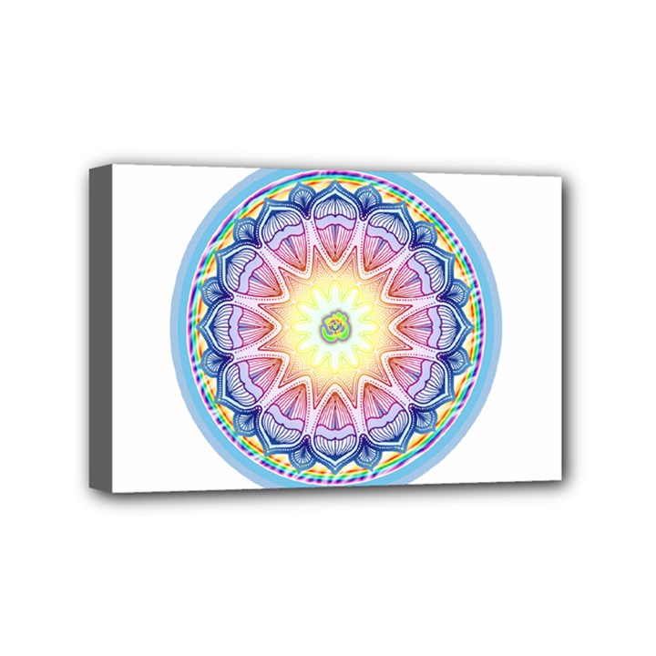 Mandala Universe Energy Om Mini Canvas 6  x 4 