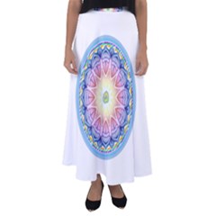 Mandala Universe Energy Om Flared Maxi Skirt