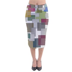 Decor Painting Design Texture Velvet Midi Pencil Skirt by Nexatart