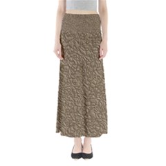 Leather Texture Brown Background Full Length Maxi Skirt