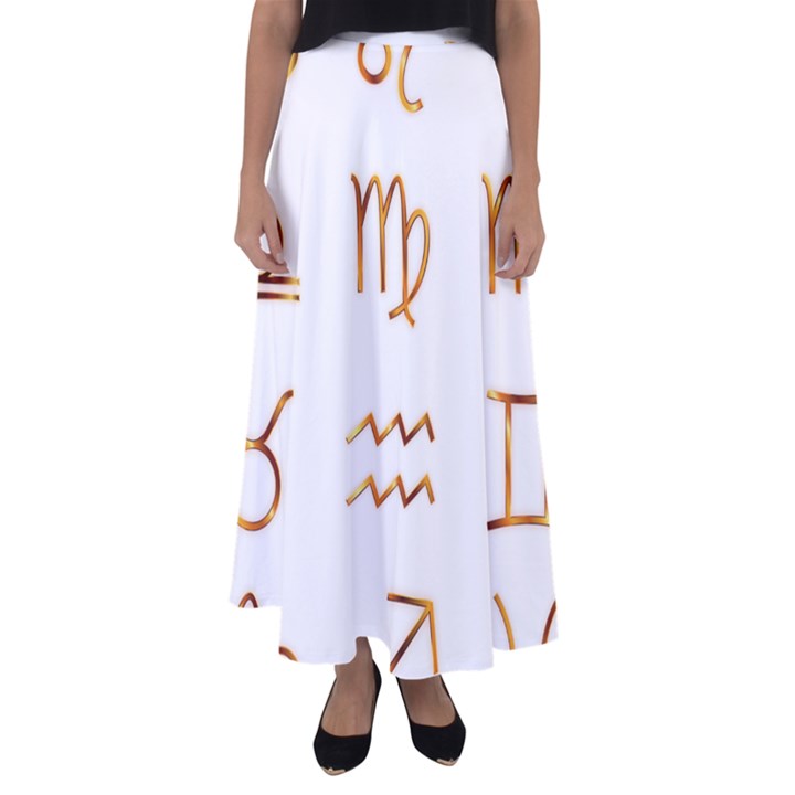 Signs Of The Zodiac Zodiac Aries Flared Maxi Skirt