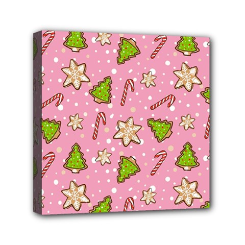 Ginger Cookies Christmas Pattern Mini Canvas 6  X 6  by Valentinaart