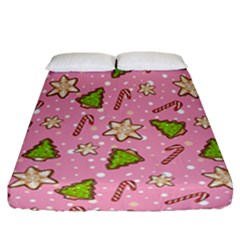 Ginger Cookies Christmas Pattern Fitted Sheet (california King Size)