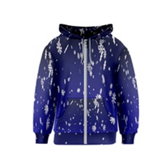 Blue Sky Christmas Snowflake Kids  Zipper Hoodie