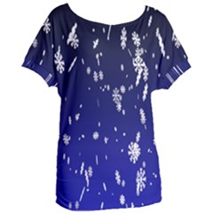 Blue Sky Christmas Snowflake Women s Oversized Tee by Mariart