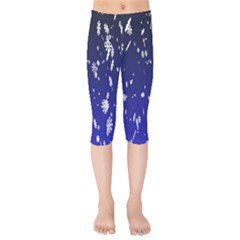 Blue Sky Christmas Snowflake Kids  Capri Leggings 