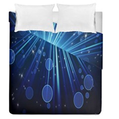 Blue Rays Light Stars Space Duvet Cover Double Side (Queen Size)
