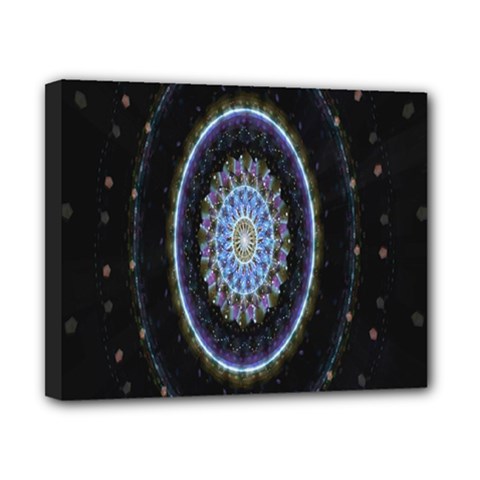Colorful Hypnotic Circular Rings Space Canvas 10  X 8  by Mariart