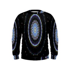 Colorful Hypnotic Circular Rings Space Kids  Sweatshirt by Mariart