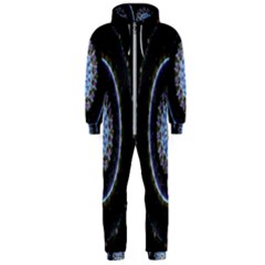 Colorful Hypnotic Circular Rings Space Hooded Jumpsuit (men)  by Mariart