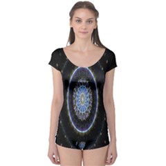 Colorful Hypnotic Circular Rings Space Boyleg Leotard 