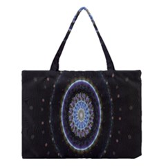 Colorful Hypnotic Circular Rings Space Medium Tote Bag by Mariart