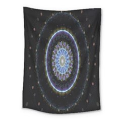 Colorful Hypnotic Circular Rings Space Medium Tapestry