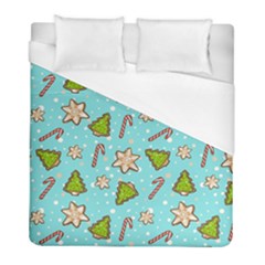 Ginger Cookies Christmas Pattern Duvet Cover (full/ Double Size) by Valentinaart