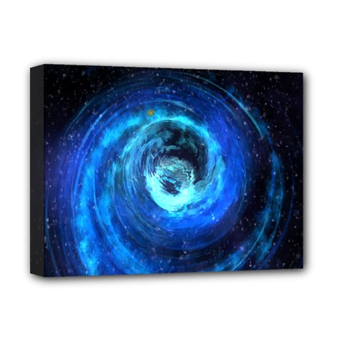 Blue Black Hole Galaxy Deluxe Canvas 16  X 12  