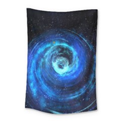 Blue Black Hole Galaxy Small Tapestry by Mariart