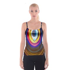 Colorful Glow Hole Space Rainbow Spaghetti Strap Top