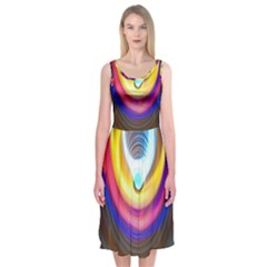 Colorful Glow Hole Space Rainbow Midi Sleeveless Dress by Mariart