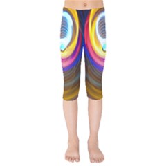 Colorful Glow Hole Space Rainbow Kids  Capri Leggings 