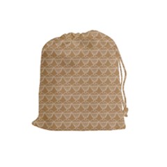 Cake Brown Sweet Drawstring Pouches (large)  by Mariart