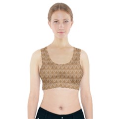 Cake Brown Sweet Sports Bra With Pocket by Mariart