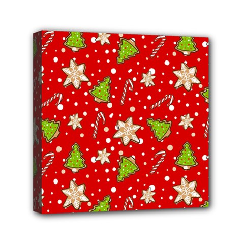Ginger Cookies Christmas Pattern Mini Canvas 6  X 6  by Valentinaart