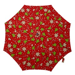 Ginger Cookies Christmas Pattern Hook Handle Umbrellas (large) by Valentinaart