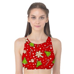 Ginger Cookies Christmas Pattern Tank Bikini Top by Valentinaart