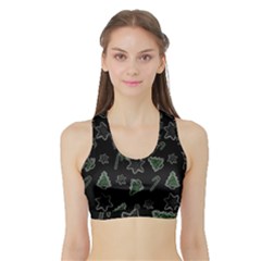 Ginger Cookies Christmas Pattern Sports Bra With Border by Valentinaart