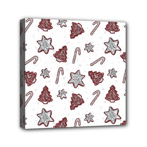 Ginger Cookies Christmas Pattern Mini Canvas 6  X 6  by Valentinaart