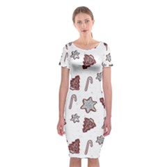 Ginger Cookies Christmas Pattern Classic Short Sleeve Midi Dress by Valentinaart