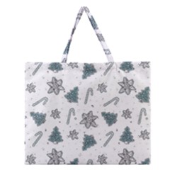 Ginger cookies Christmas pattern Zipper Large Tote Bag