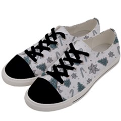 Ginger cookies Christmas pattern Men s Low Top Canvas Sneakers