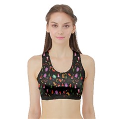 Christmas Pattern Sports Bra With Border by Valentinaart