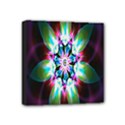 Colorful Fractal Flower Star Green Purple Mini Canvas 4  x 4  View1