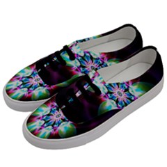 Colorful Fractal Flower Star Green Purple Men s Classic Low Top Sneakers