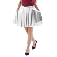 Fence Line Black A-line Pocket Skirt by Mariart