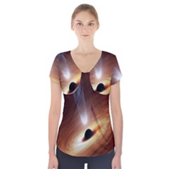 Coming Supermassive Black Hole Century Short Sleeve Front Detail Top by Mariart