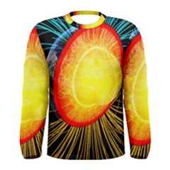 Cross Section Earth Field Lines Geomagnetic Hot Men s Long Sleeve Tee