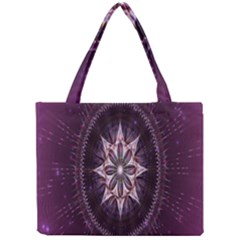 Flower Twirl Star Space Purple Mini Tote Bag by Mariart