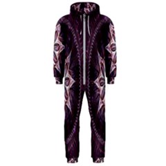 Flower Twirl Star Space Purple Hooded Jumpsuit (men) 