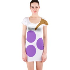 Fruit Grape Purple Short Sleeve Bodycon Dress