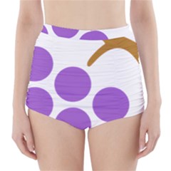 Fruit Grape Purple High-waisted Bikini Bottoms by Mariart