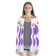 Fruit Grape Purple Drape Collar Cardigan