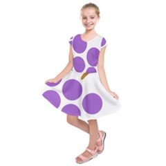 Fruit Grape Purple Kids  Short Sleeve Dress