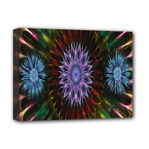 Flower Stigma Colorful Rainbow Animation Gold Space Deluxe Canvas 16  X 12   by Mariart