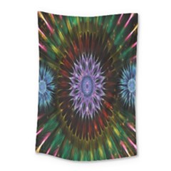 Flower Stigma Colorful Rainbow Animation Gold Space Small Tapestry by Mariart