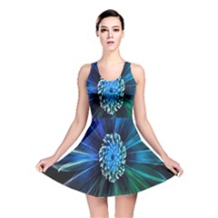 Flower Stigma Colorful Rainbow Animation Space Reversible Skater Dress